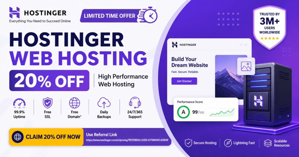Hostinger Web Hosting 20% Off