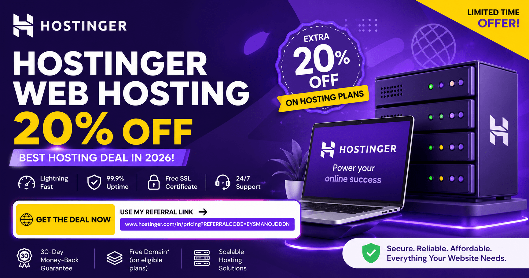 Hostinger Web Hosting 20% Off
