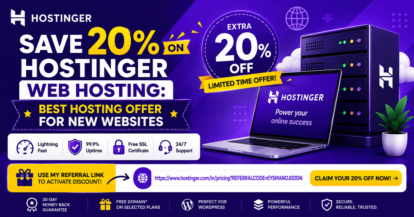 Save 20% on Hostinger Web Hosting Best Hosting Offer for New Websites